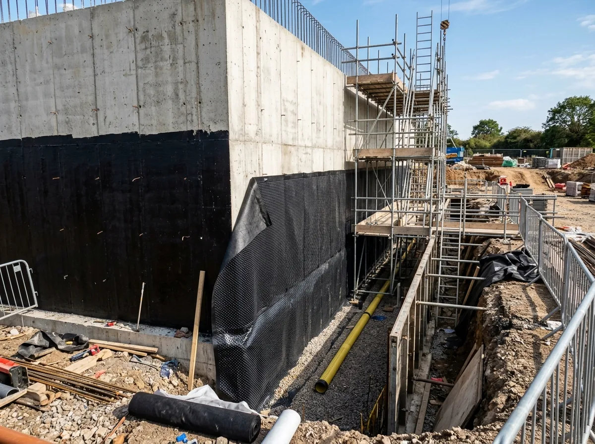 Civil infrastructure waterproofing structure